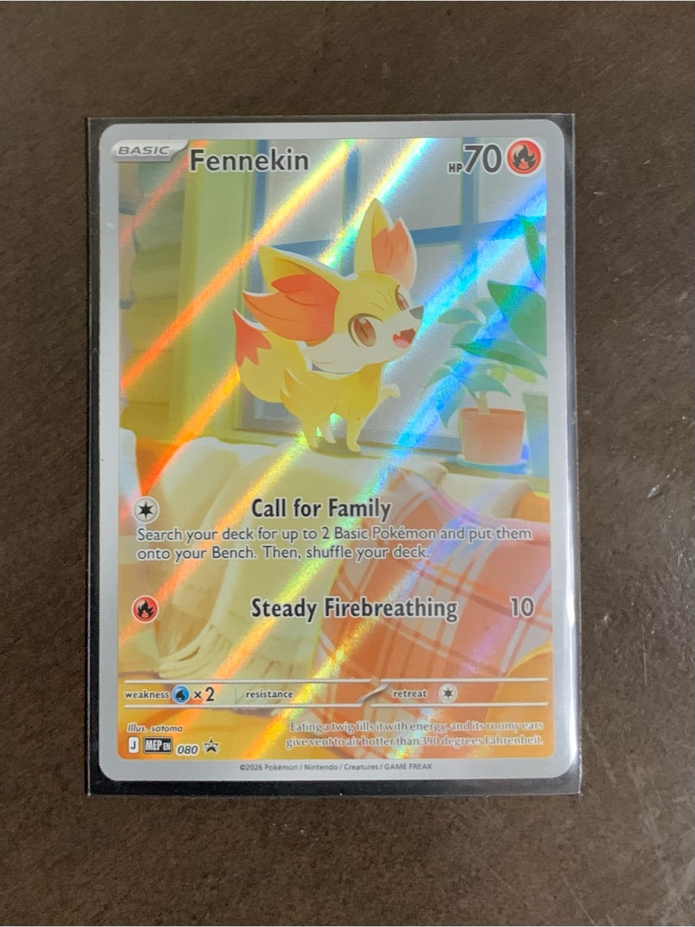 POKÉMON RARE Fennekin 080 Me04: Chaos Rising Rare Full Art Holo Black Star Promo